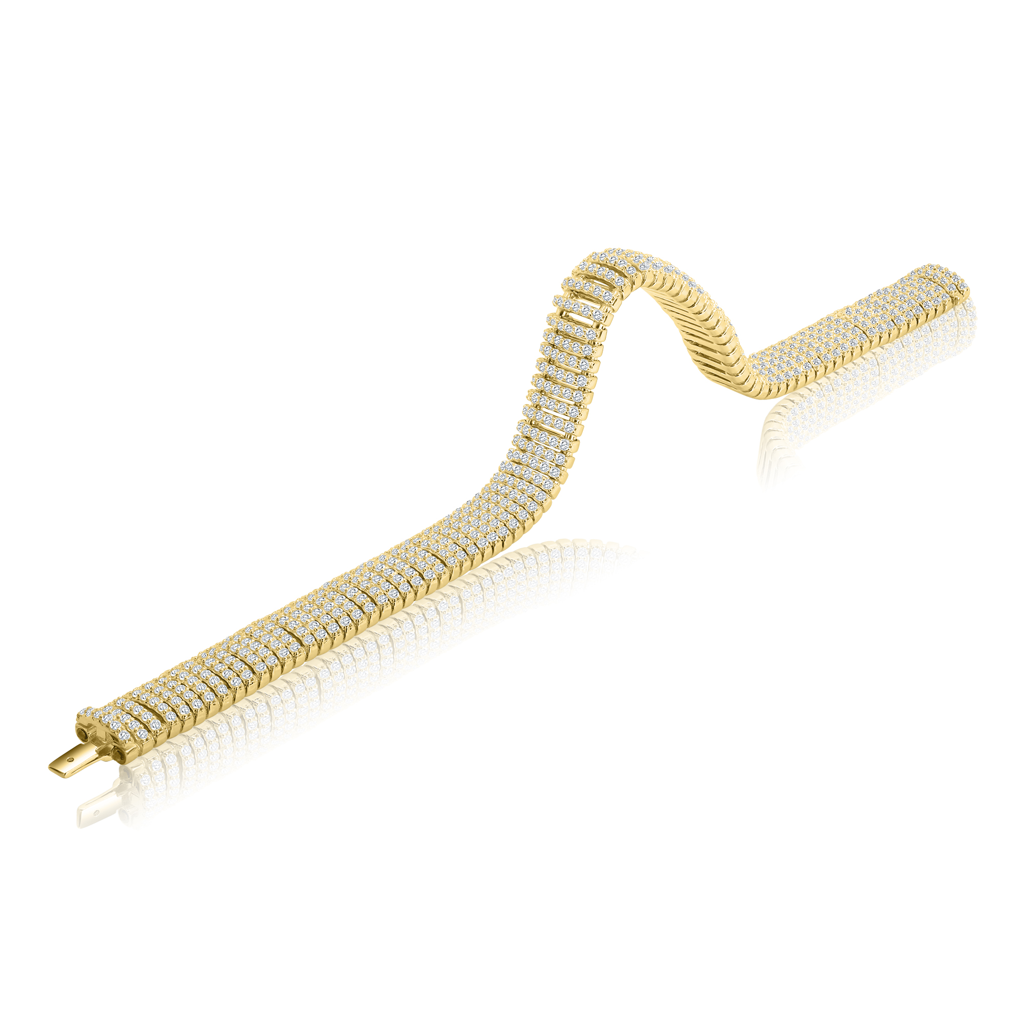 PULSERA DORADA MULTI TIRAS SIN FIN PAVE PREMIUM 17.5CM