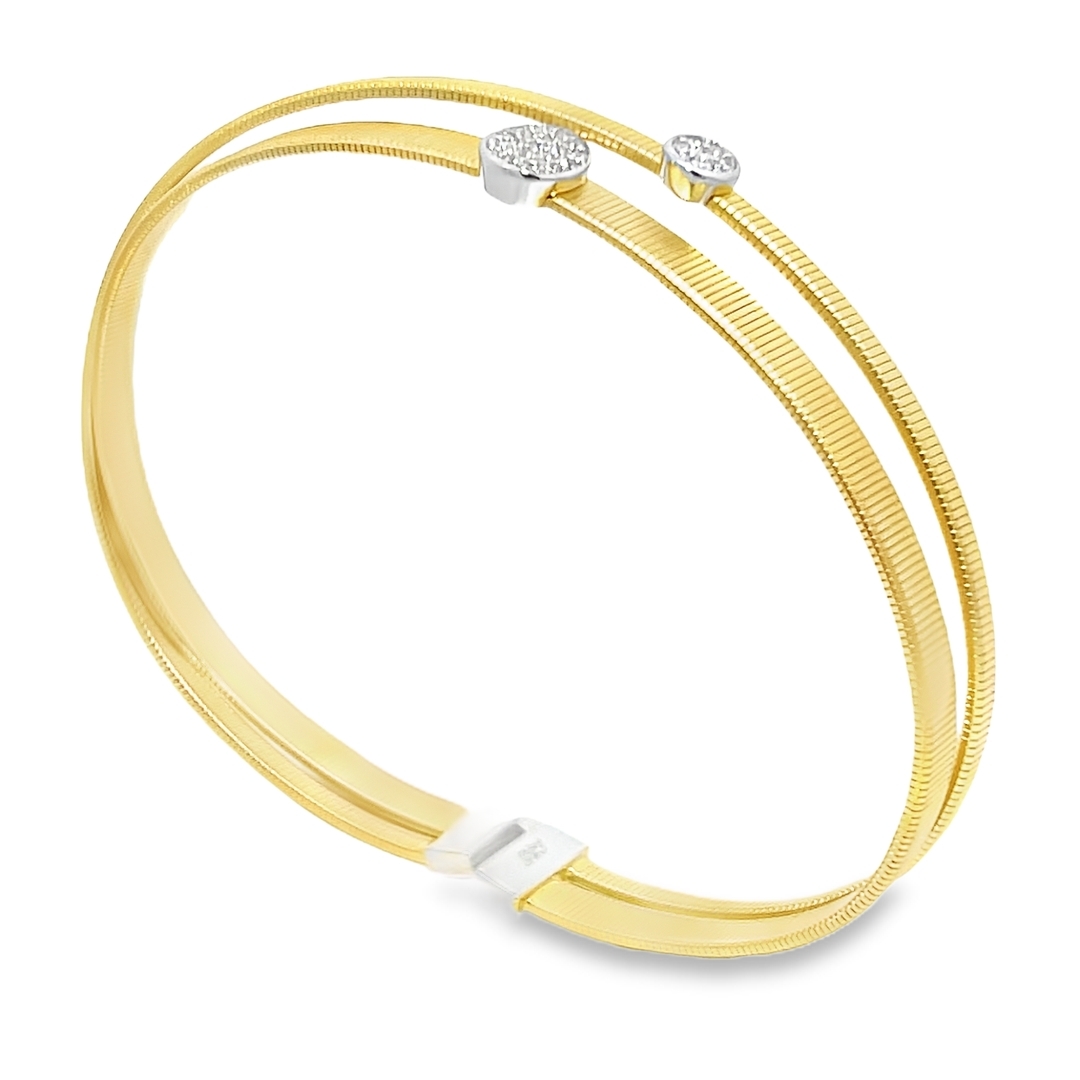 PULSERA ABIERTA DORADA CINTA RAYADO CRUZADO CIRCULO PAVE PREMIUM