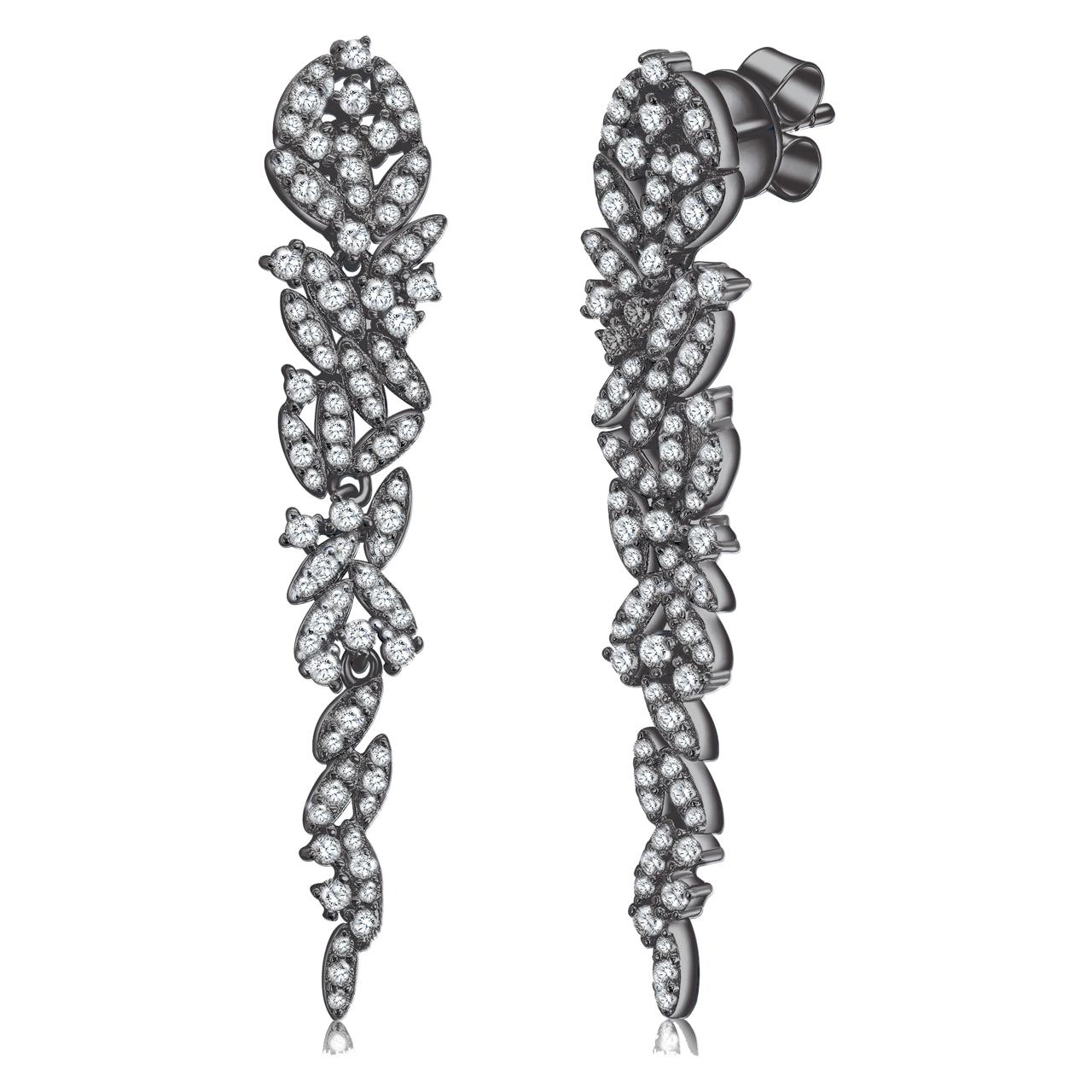 AROS RODIO NEGRO PAVE CON MOVIMIENTO  LINEA PREMIUM
