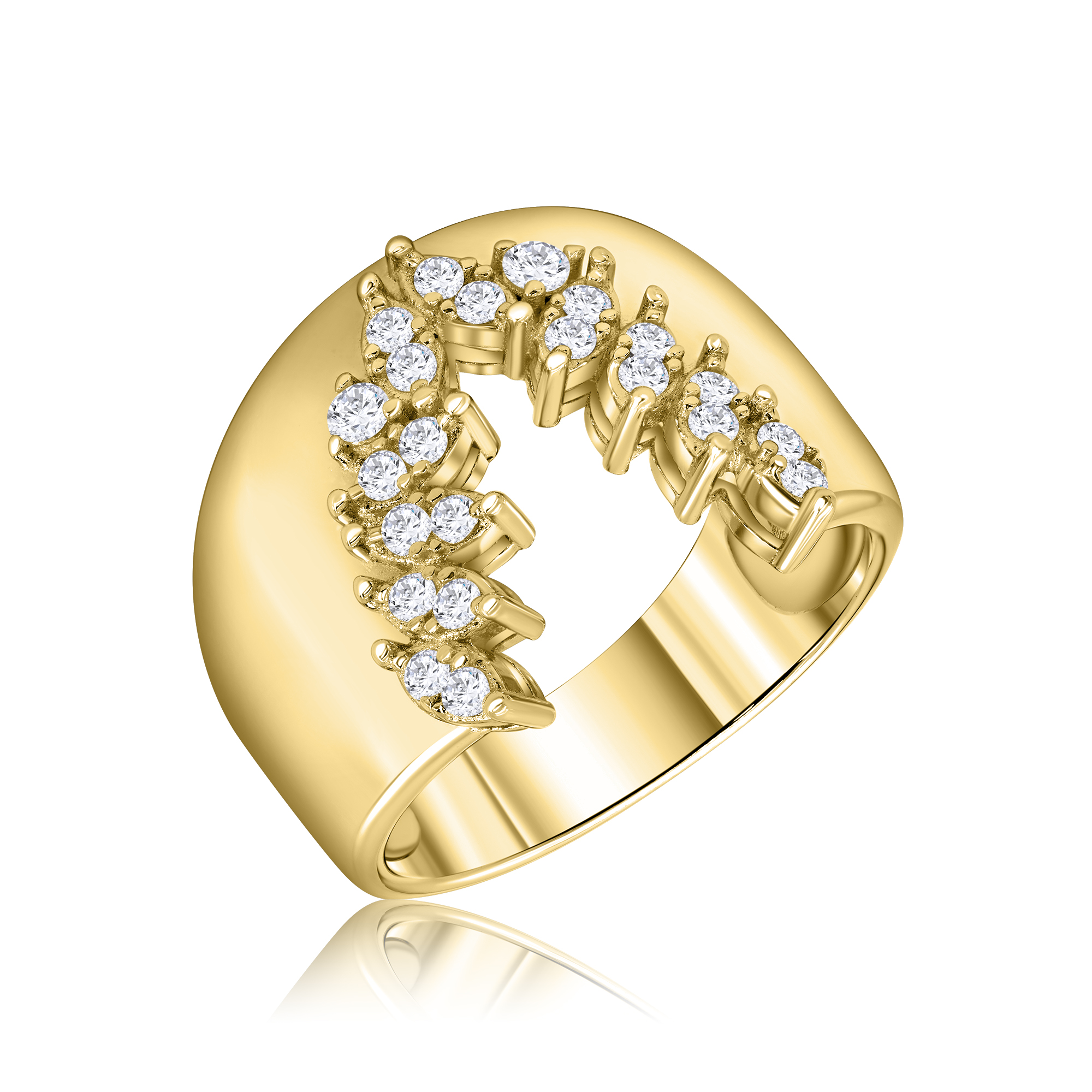ANILLO DORADO CORONA LAUREL EN V PREMIUM