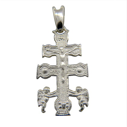 Colgante cruz caravaca, sin piedra, chica. 2,7 cm aprox tamaño cruz