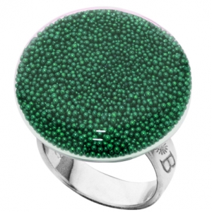 anillo bubble plano verde