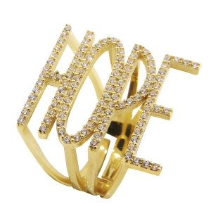 Anillo Hope amarillo con piedras