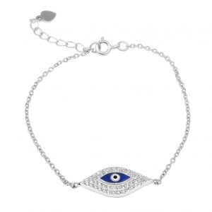 Pulsera ojito pavee y esmalte azul