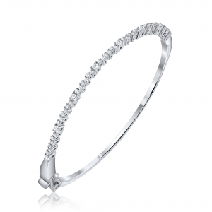 Pulsera linea premium, esclava con piedras pequeñas, blanca