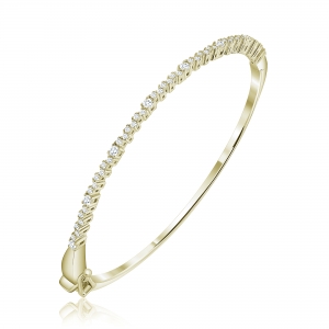 Pulsera linea premium, esclava con piedras pequeñas, amarilla