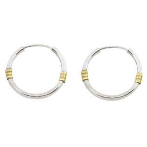Par aros cubanos con duble, 1,9 cm de diametro 