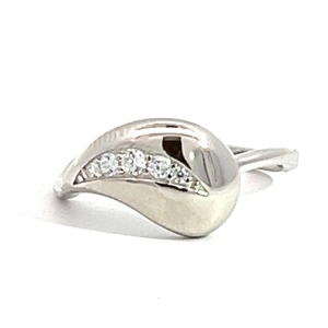 ANILLO BLANCO GOTA CON PIEDRAS