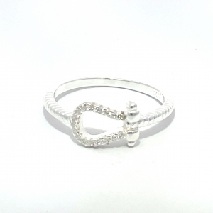 ANILLO SOLITARIO HERRADURA PAVE