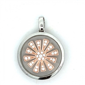 COLGANTE JUBEL, REDONDO, SOL ROSADO PAVE