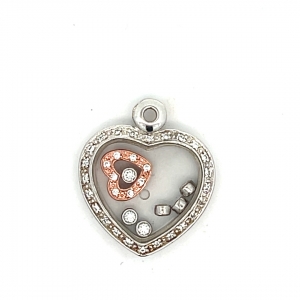 COLGANTE JUBEL, CORAZON, CRISTAL,  CORAZON CON BOLITAS