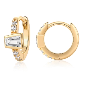 AROS DORADO ARGOLLA PIEDRA RECTANGULAR 12MM DIAM.