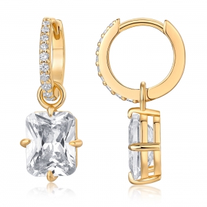  AROS BLANCO ARGOLLA PIEDRA BAGUET GRIFAS COLGANTE 12MM