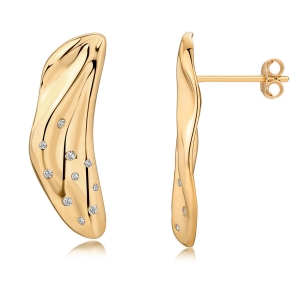 AROS DORADO HOJA SALPICADO DE PIEDRAS